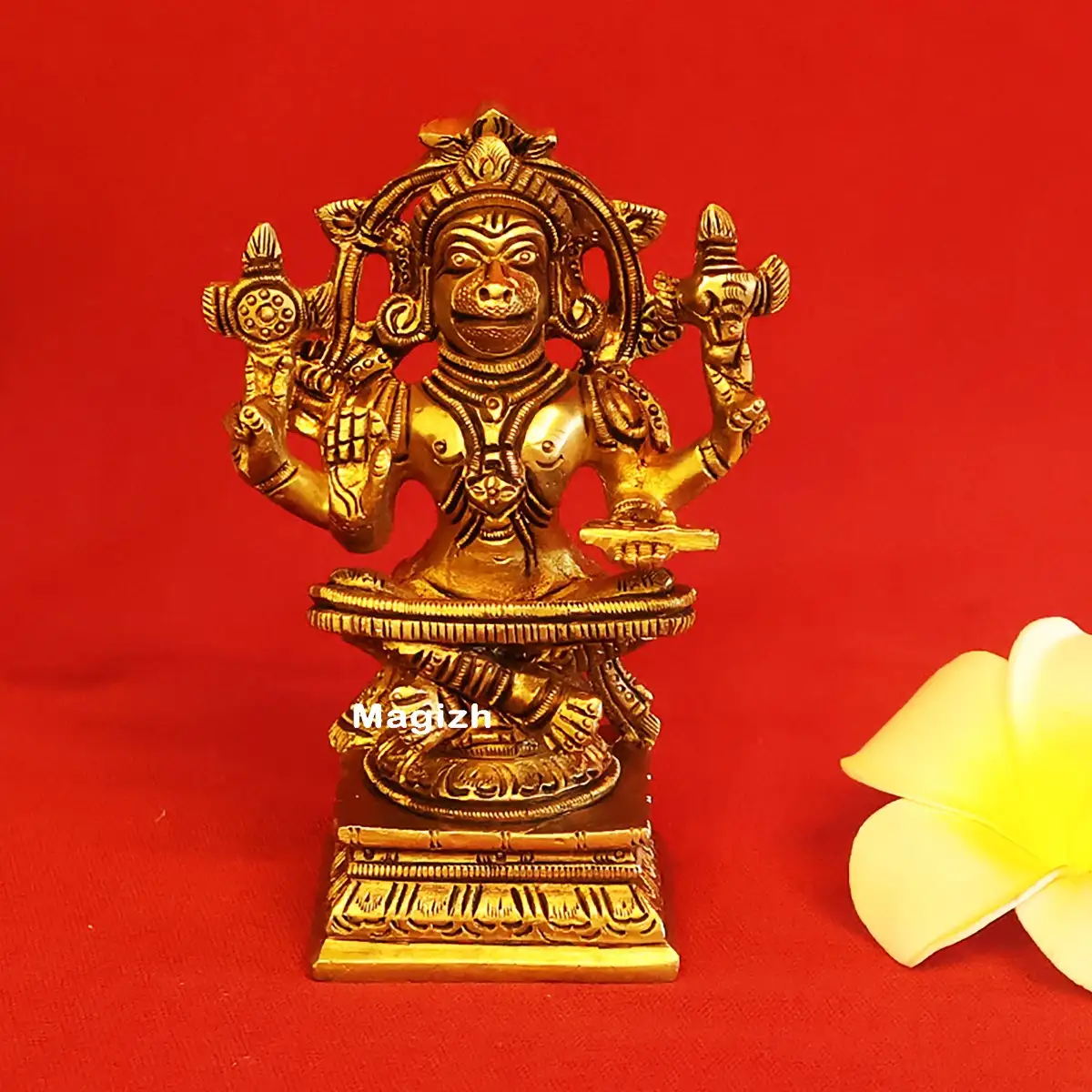 Brass Yoga Hanuman idol (4.5 inches) - image 1