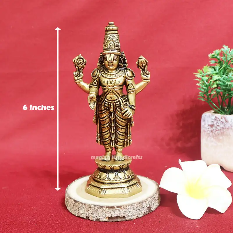 6 Inches Brass Thirupathi Balaji octagon Base SC - image 2