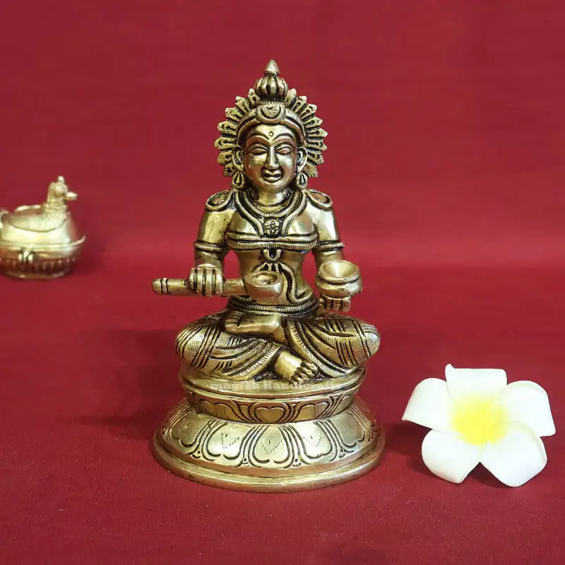 6.5 Inches Brass One hand Annapoorni Oval base Idol SC - image 1