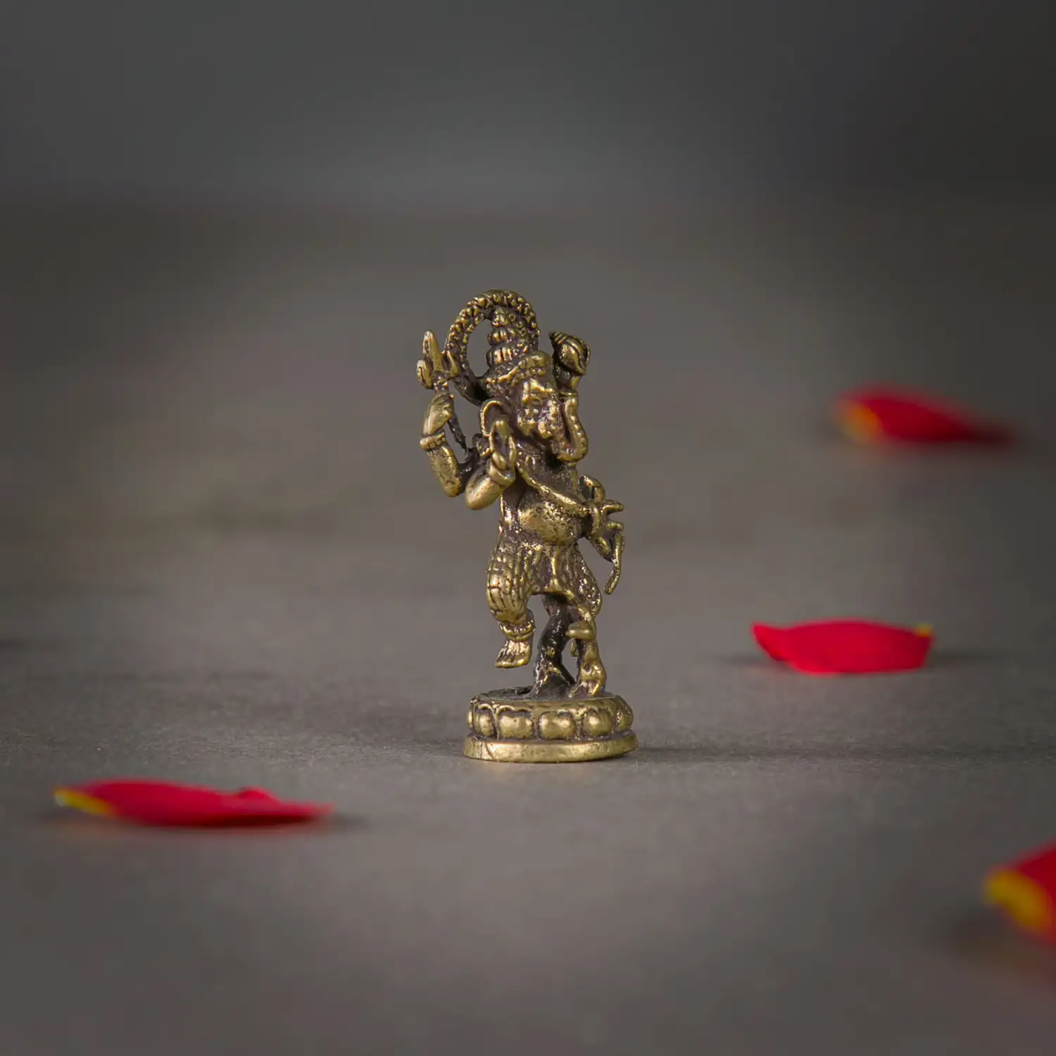 one inch Mini Brass Standing dancing Ganesha idol - image 2