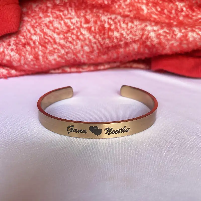 Free size Premium quality Stainless Steel Bracelet - Rose Gold Cuff - image 2