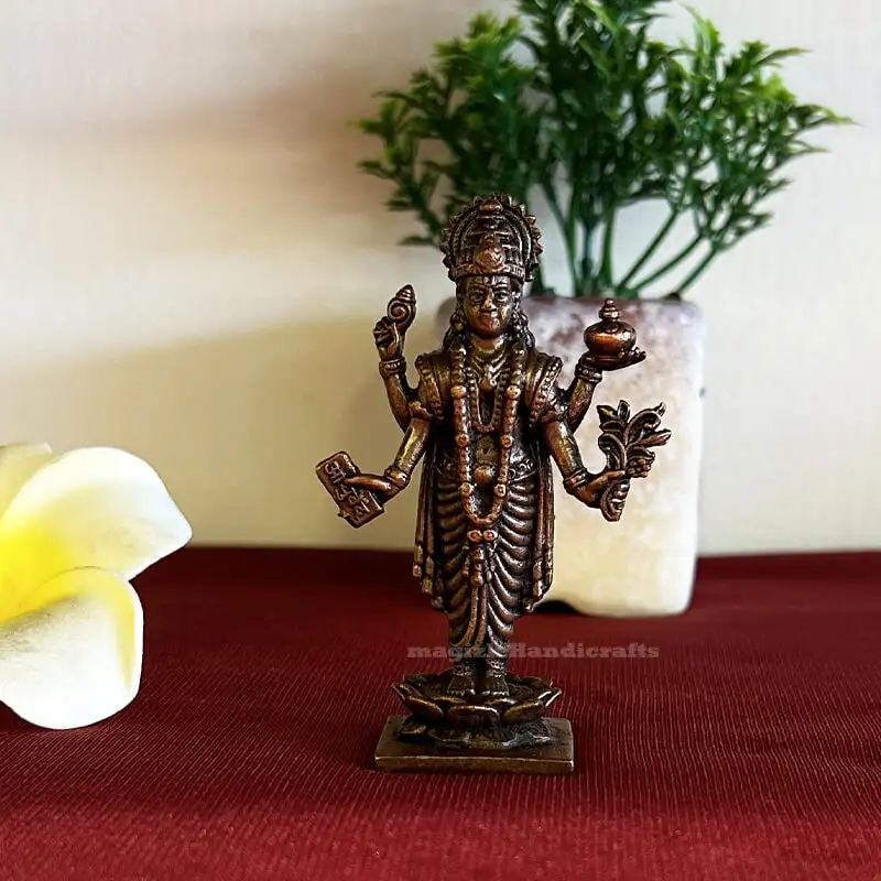 3 inches standing copper Dhanvantri - image 1