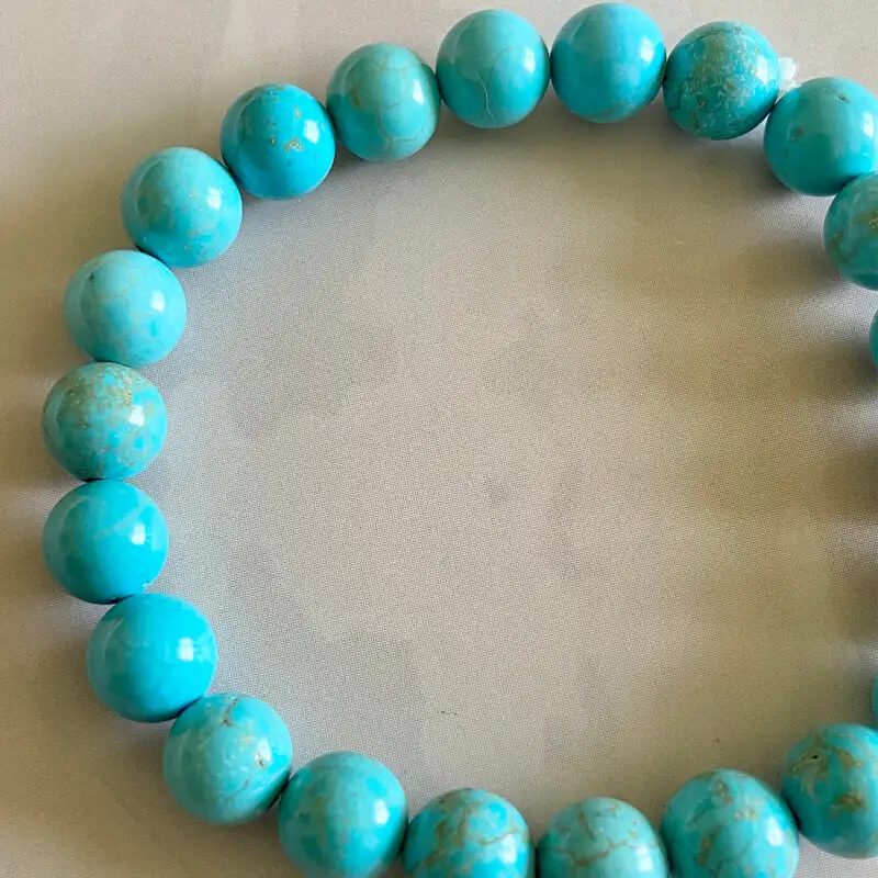 Turquoise /Firoza Natural Stone Crystal Bracelet (8 mm) - image 1