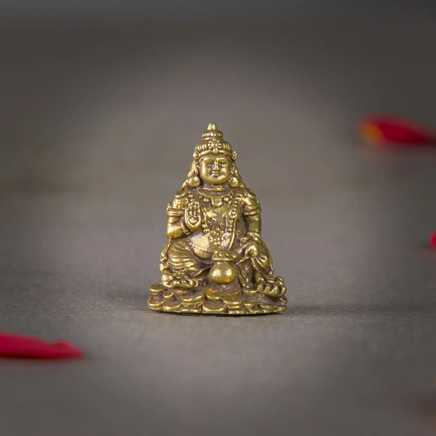 1 Inch Mini Kuber Murti - Brass Kubera Idol for Wealth and Prosperity - image 1