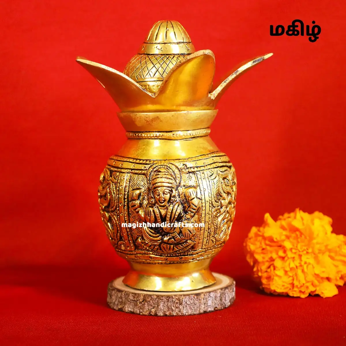Brass Lakshmi Ganesha Kalasam - 6 inches - image 2