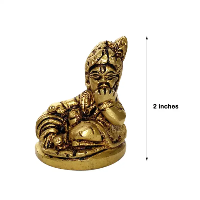Brass matka small lord krishna idol with pot for pooja room and car dashboard 2 inches - image 2