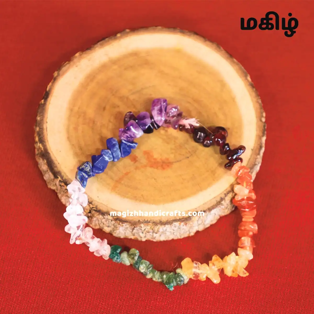 7 chakras Crystal chips bracelet - image 1