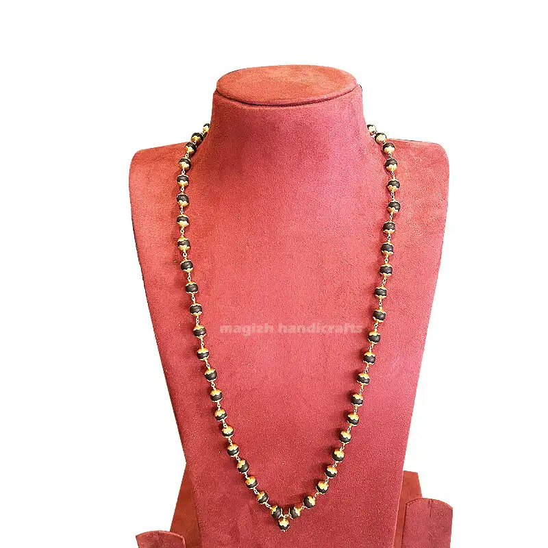 Original karungali mala with Impon capping - 8mm - image 1