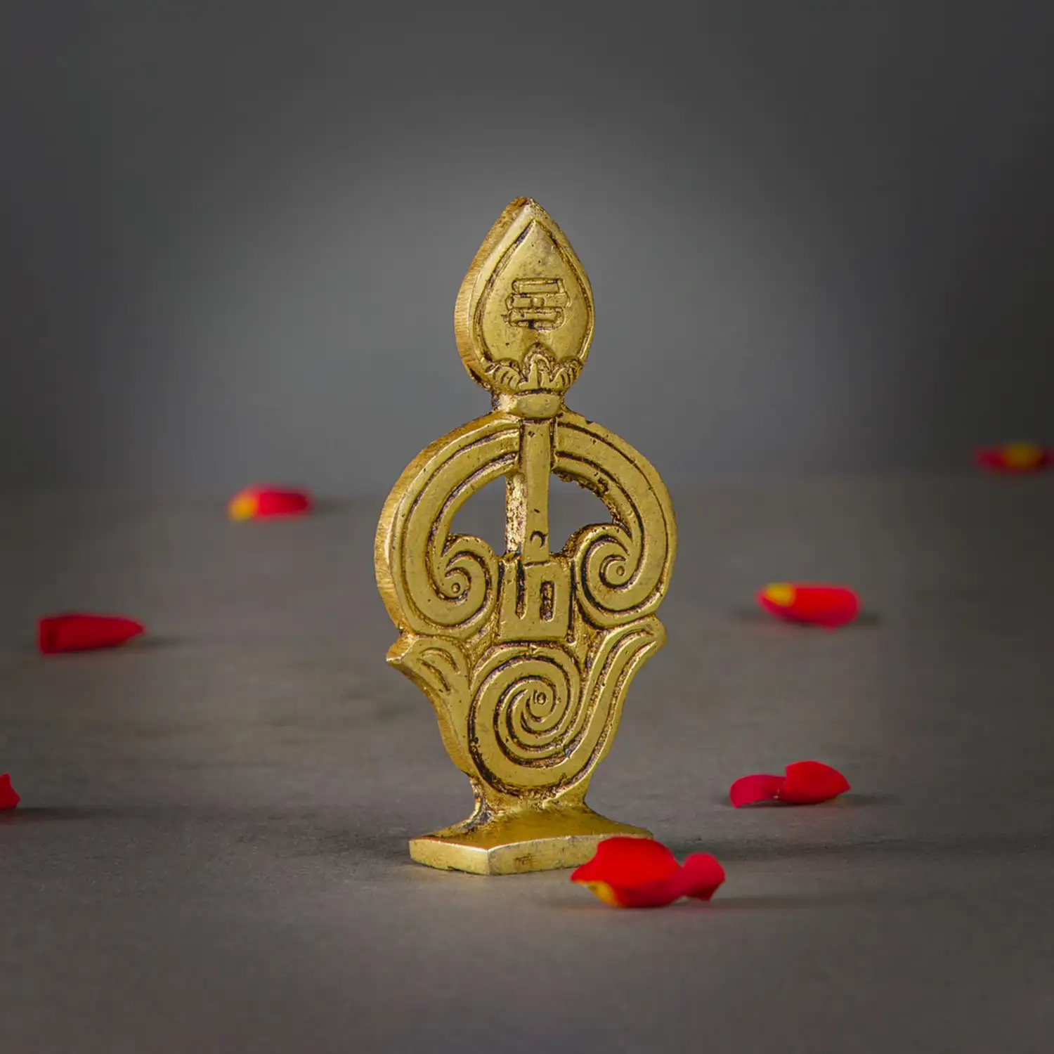 3.5 inches Brass Tamil OM vel with base - image 2