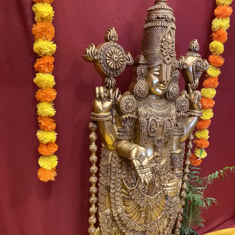 4 feet Brass Thirupati Lord Balaji Idol - image 2