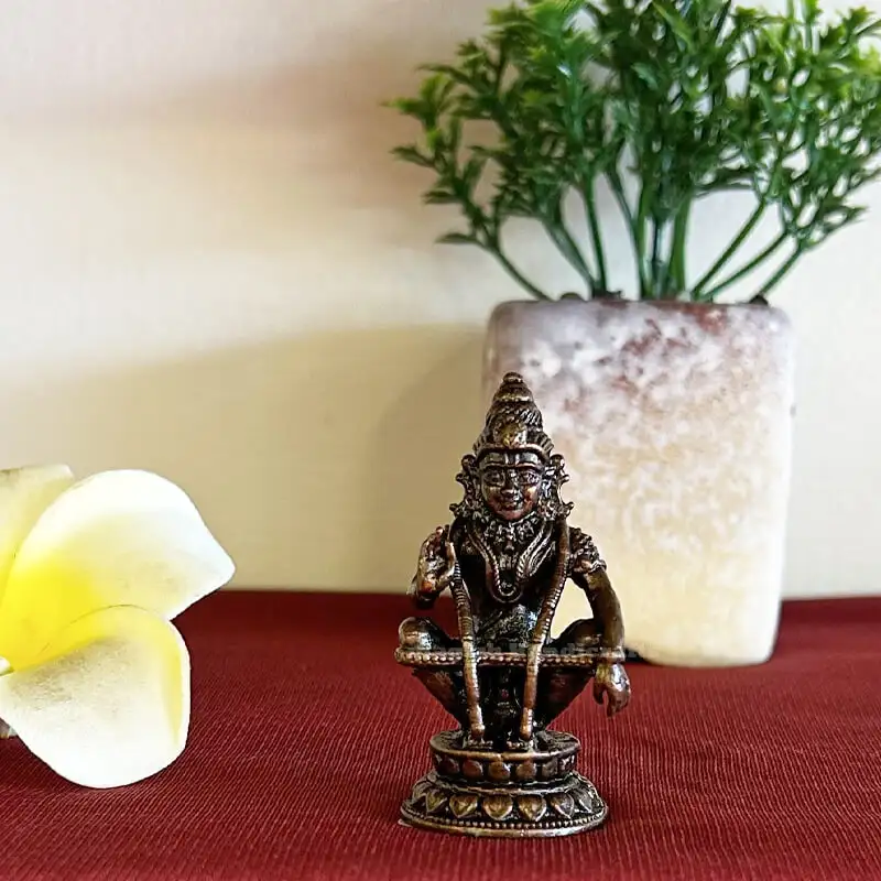 2 inches Copper Ayyappan idol - image 1