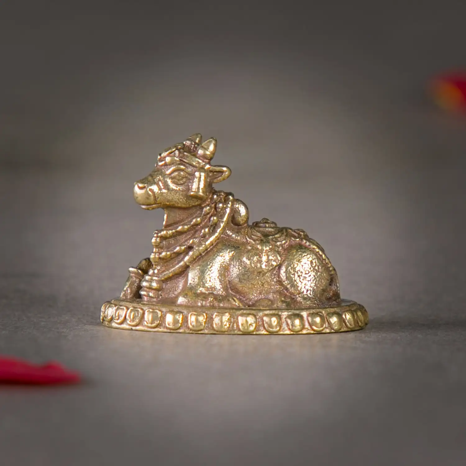 1 inch Lord Shiva Vahan Murti Handcrafted Mini Brass Nandi Figurine - image 1