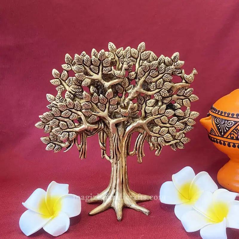 7.5 inches table top Brass karpaga vriksham tree - image 2