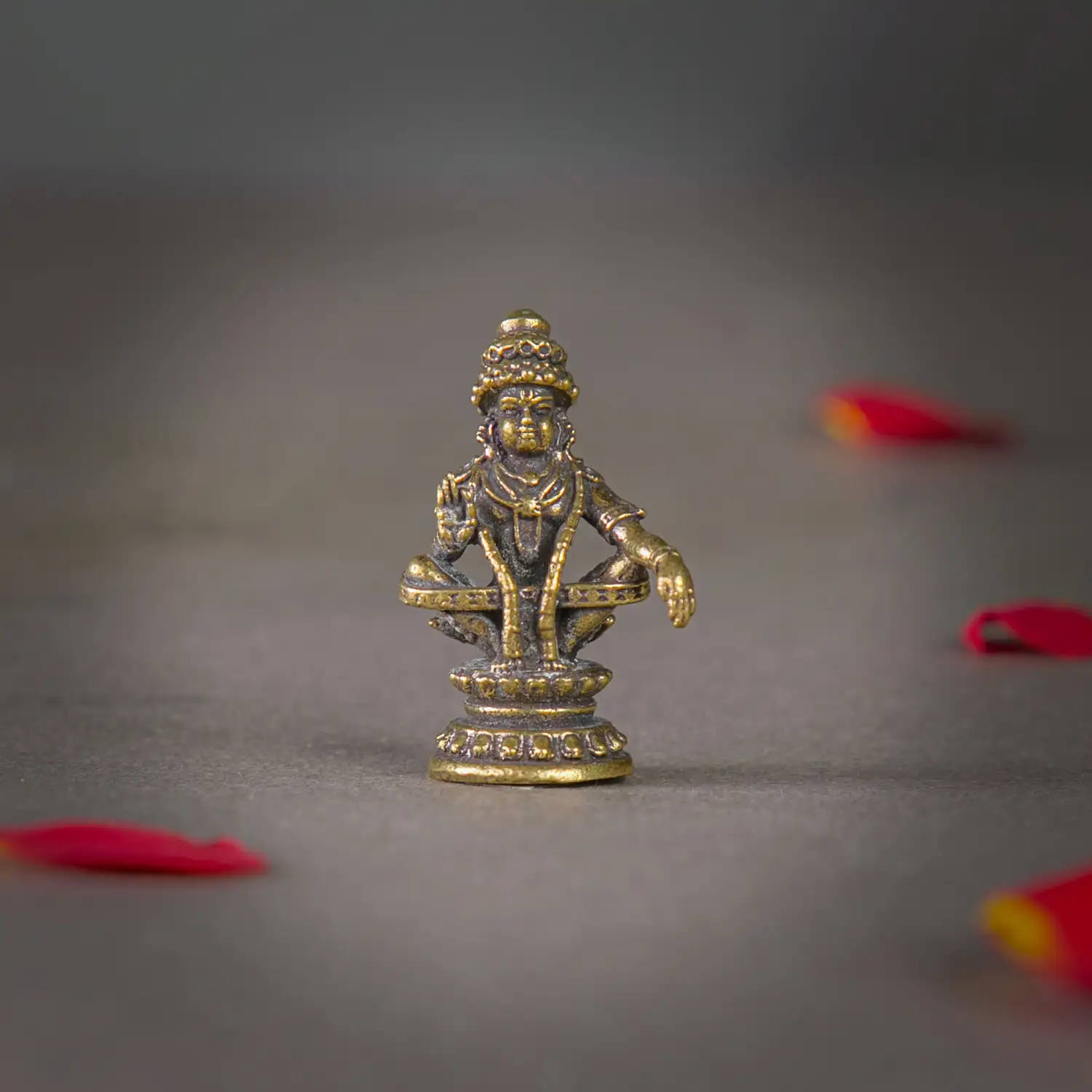 1 inche Handcrafted Mini Brass Ayyappan Vigraham - image 1