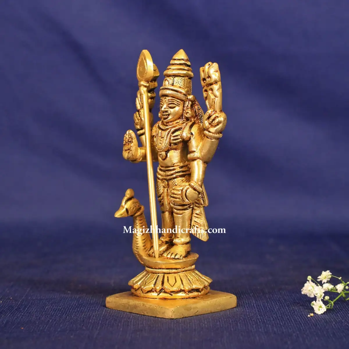 Brass Murugan idol - 5 inches - image 2