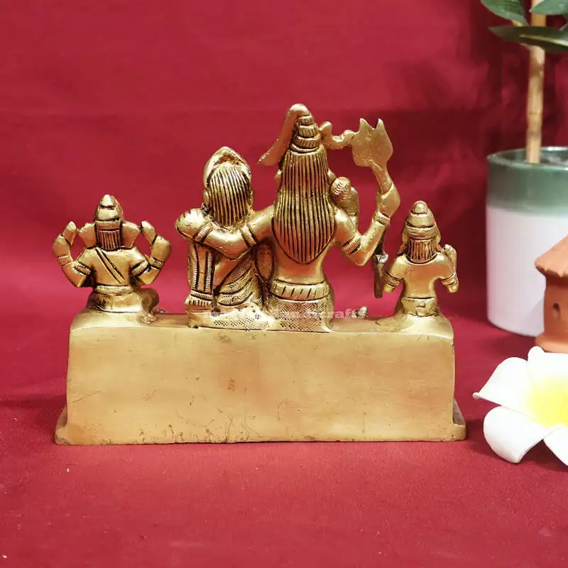 5 inches Brass Lord Shiva family set statue - image 2