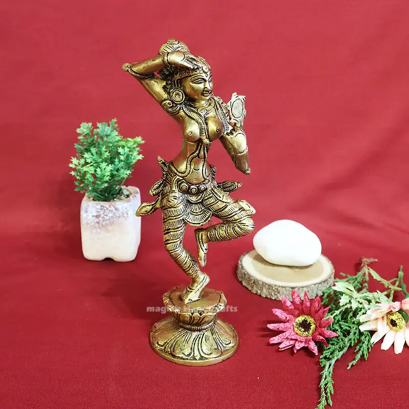 9 inches Brass Mirror lady SC - image 2