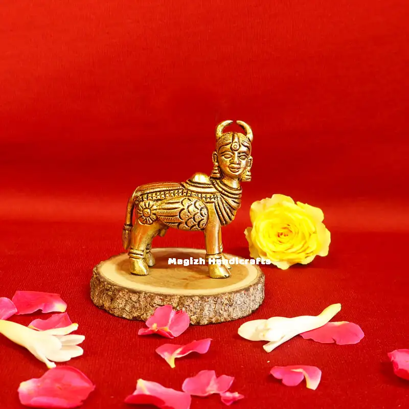 Brass Kamadhenu idol 3 inches - image 1
