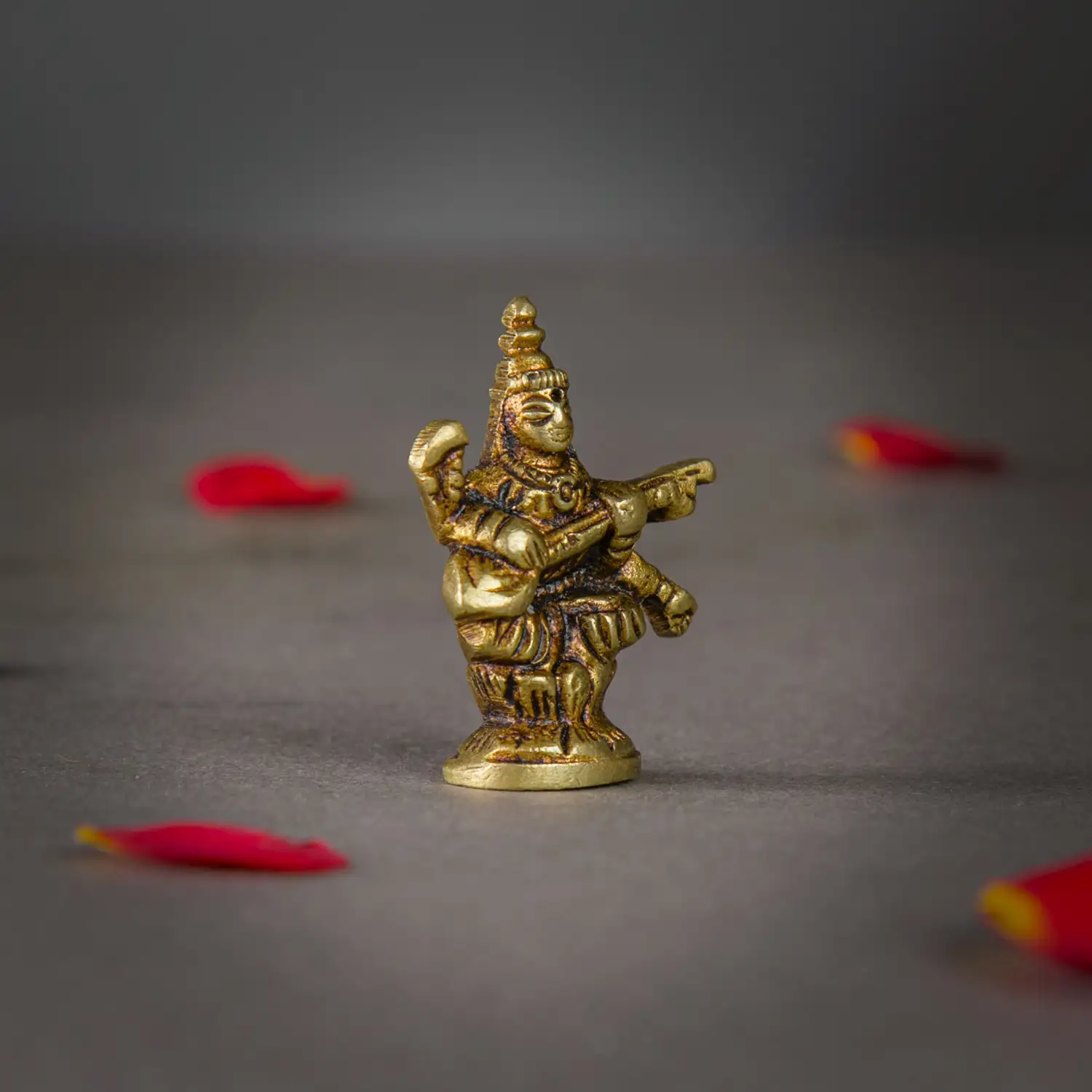 1.5 inches Brass Saraswathi miniature idol SC - image 2