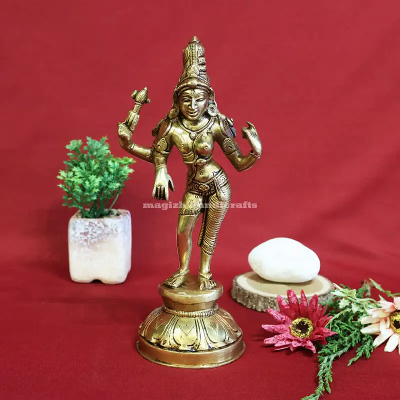 8.5 inches Brass Ardhanareeswarar idol SC - image 1