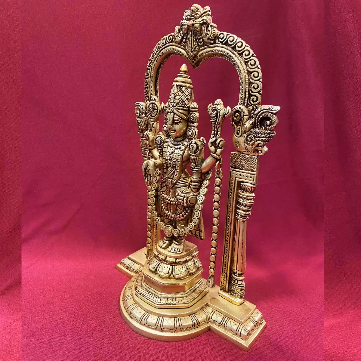 Brass Frame Thirupathi Balaji 14 inches - image 2