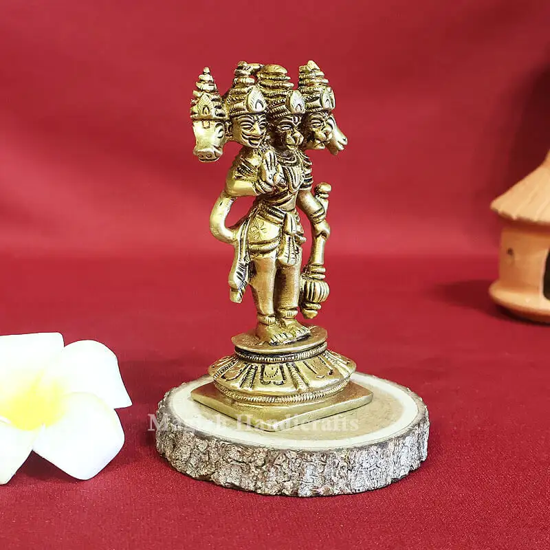 4 inches Brass Panchamuga Hanuman standing idol - image 2