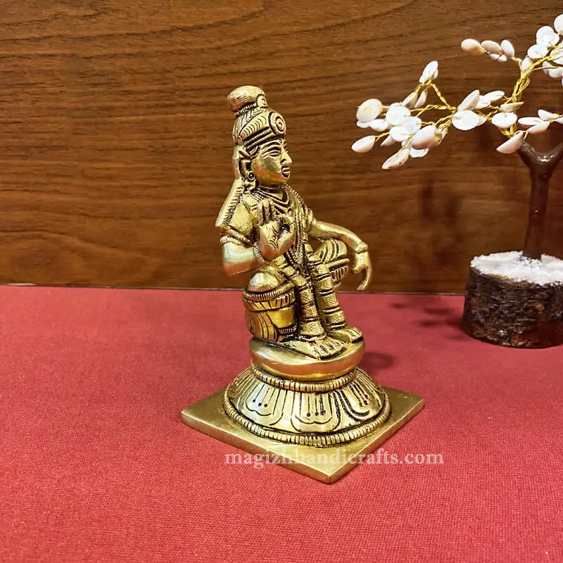 5 inches Brass Lord Ayyappan idol - SC - image 2