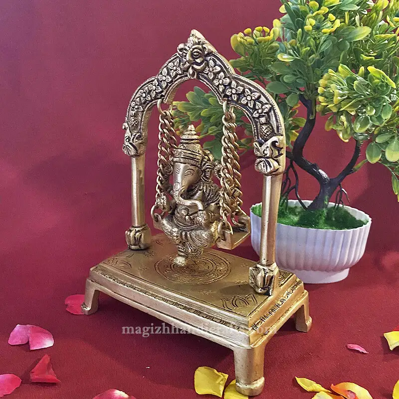 8 inches Brass Swing Ganesha idol - SC - image 2