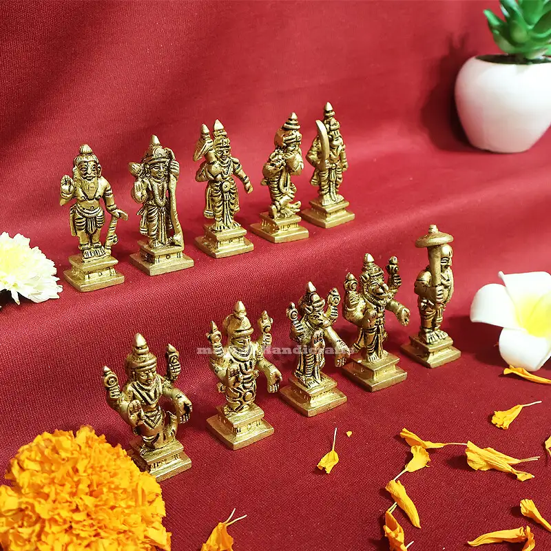 Brass Dashavathar Vishnu set 2.5 inches - image 1
