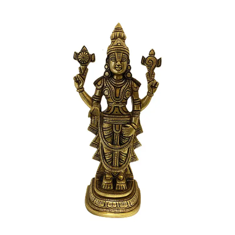 Brass Thirupathi Balaji Idol 9 inches - image 1