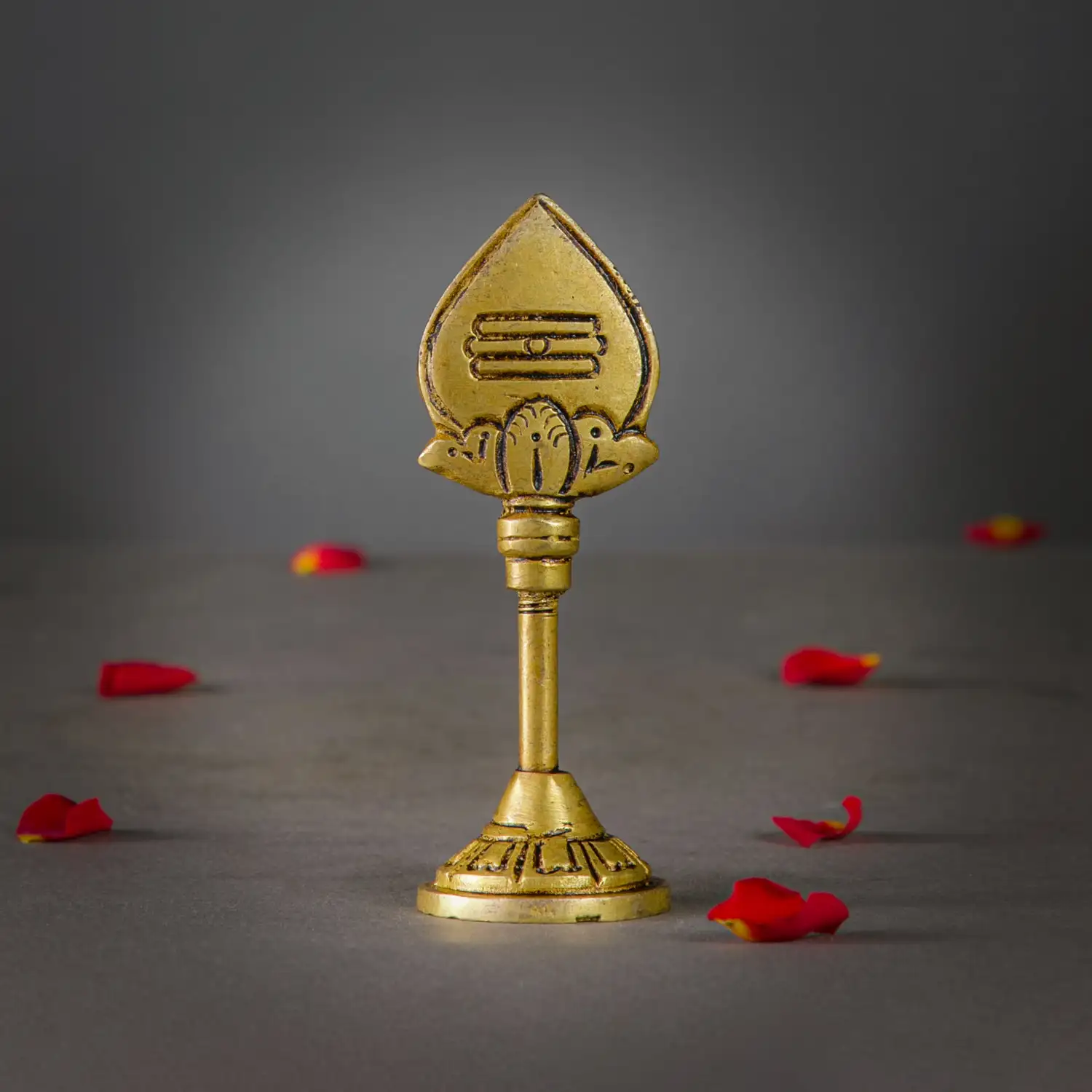 4 inches Brass Murugan Vel with base - image 1