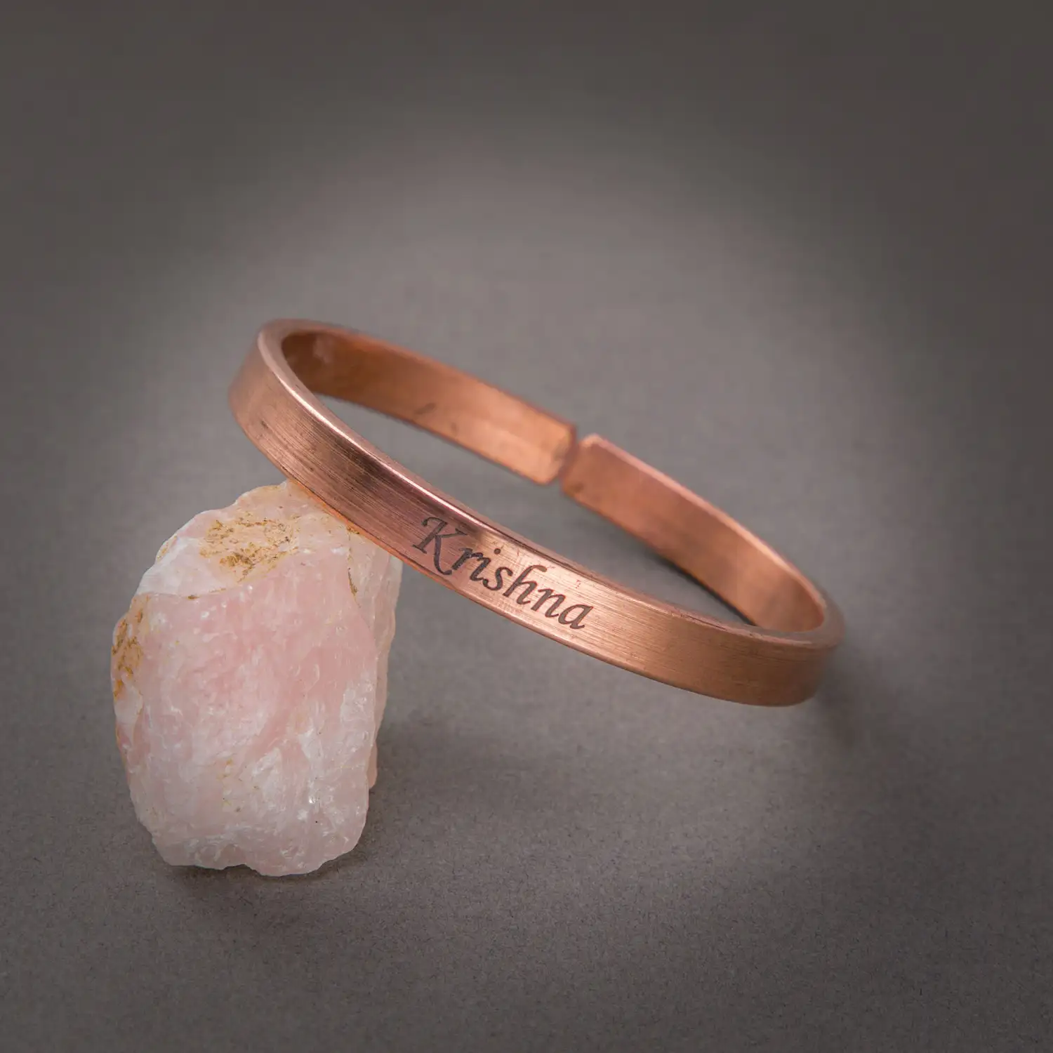 Customized heavy Copper Bracelet with your name - 8mm - image 1