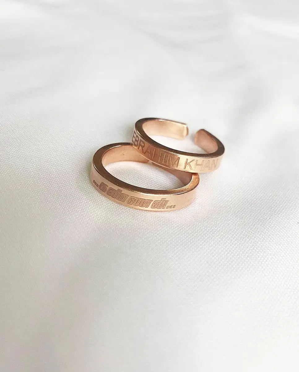 Pure Copper Finger Ring for women and men with customised name on it. - image 1