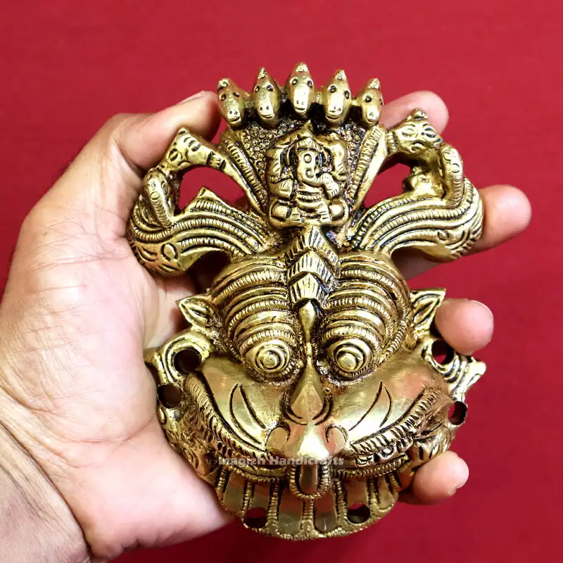 6 inches Brass Yali wall hanging SC - image 1