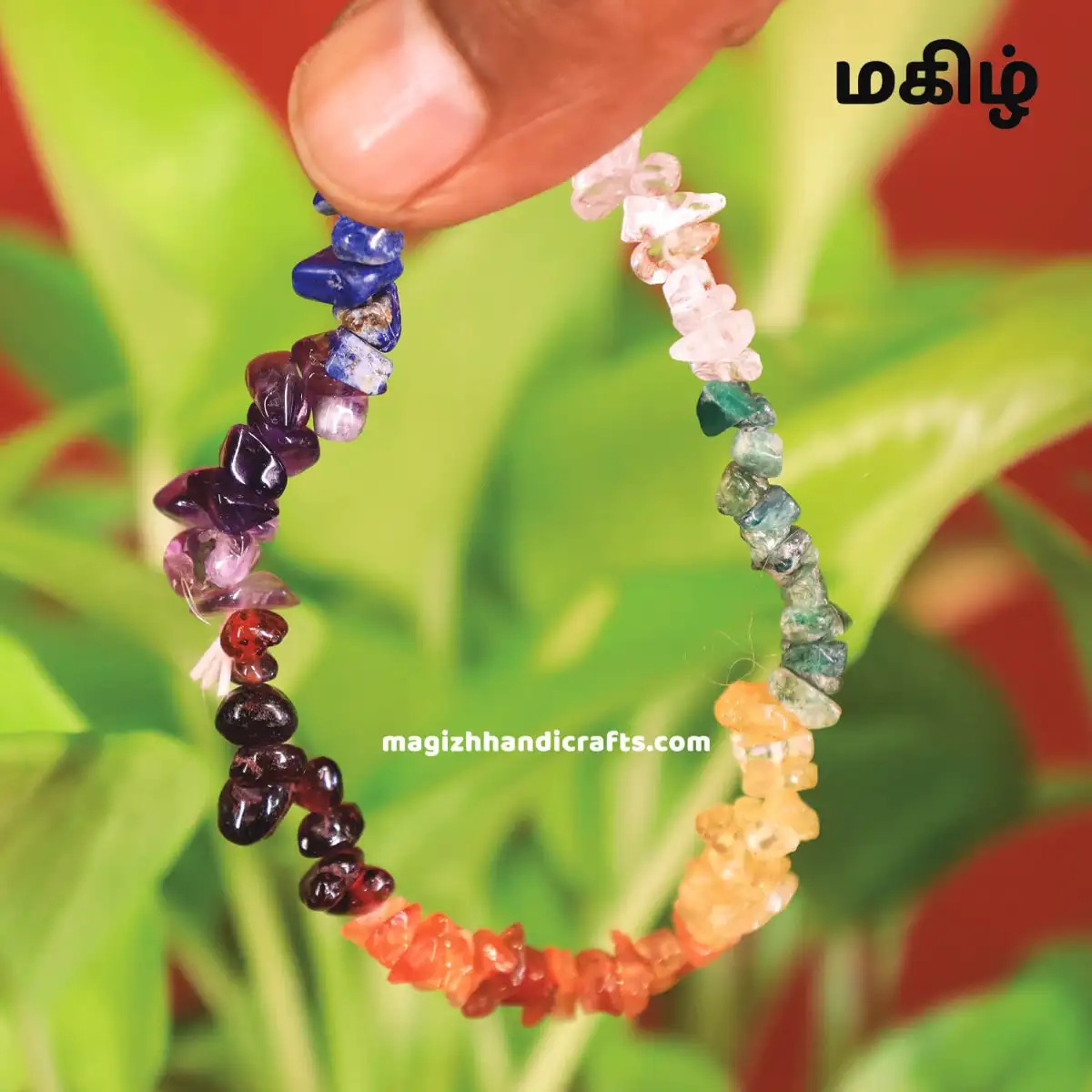 7 chakras Crystal chips bracelet - image 2