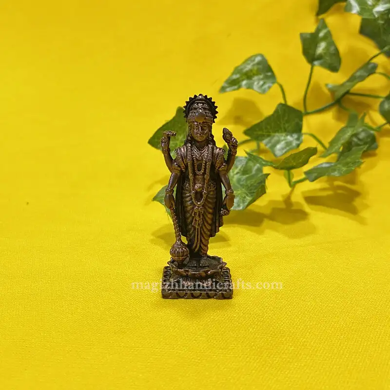 2.5 inches Copper Lord Vishnu standing idol - image 1
