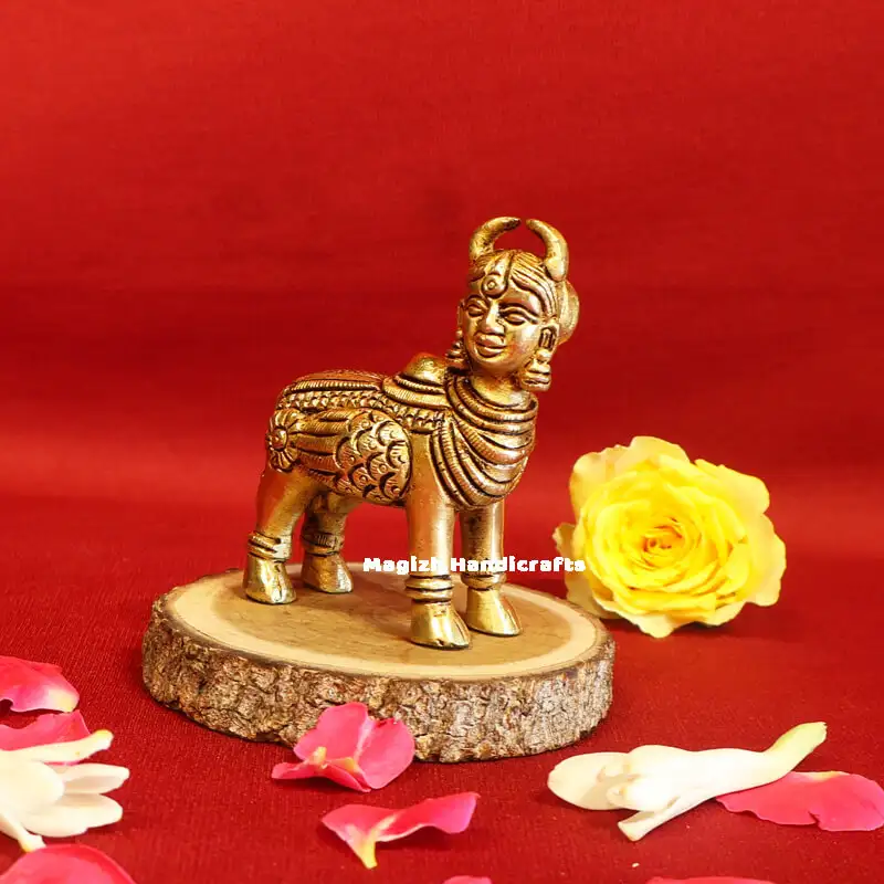 Brass Kamadhenu idol 3 inches - image 2