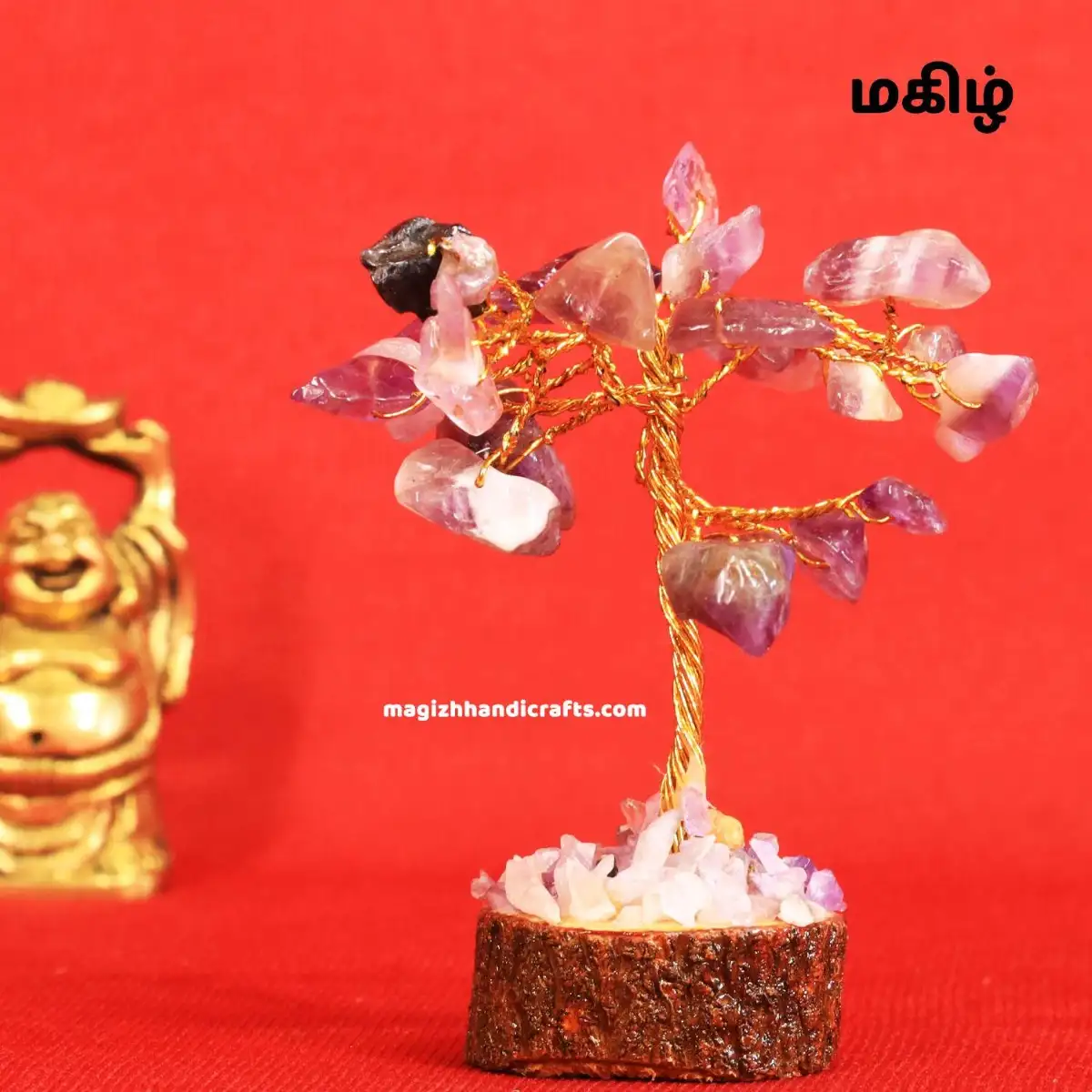 Mini Amethyst crystal stone tree - 25 beads - image 1