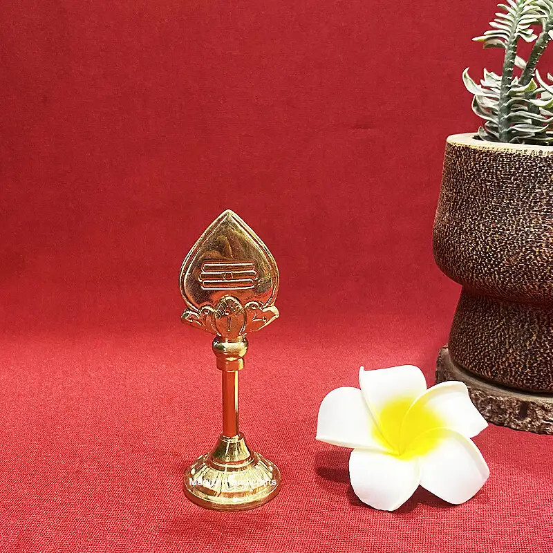 4 inches Brass Murugan Vel with base - image 2
