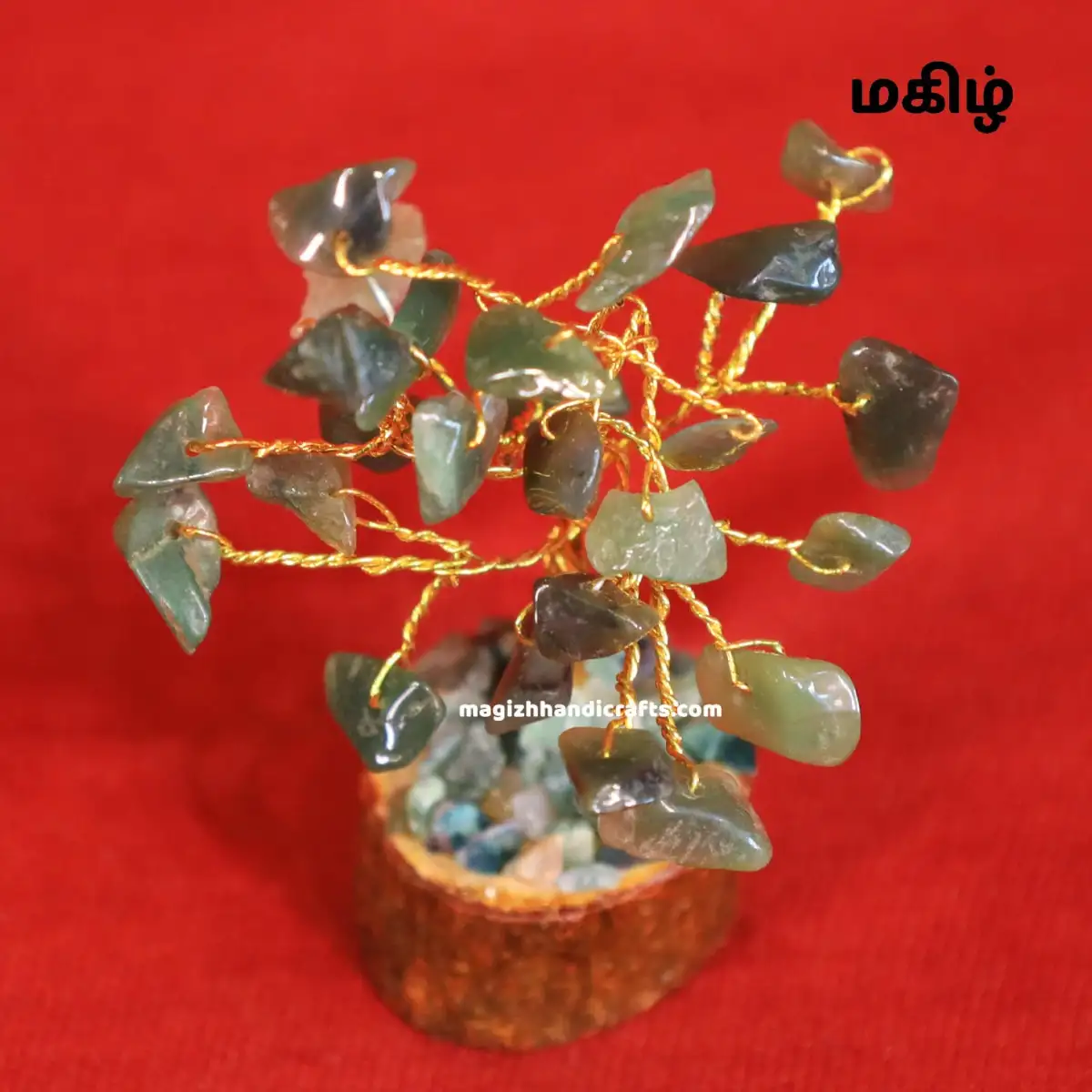 Mini Green Jade stone tree - 25 beads - image 1