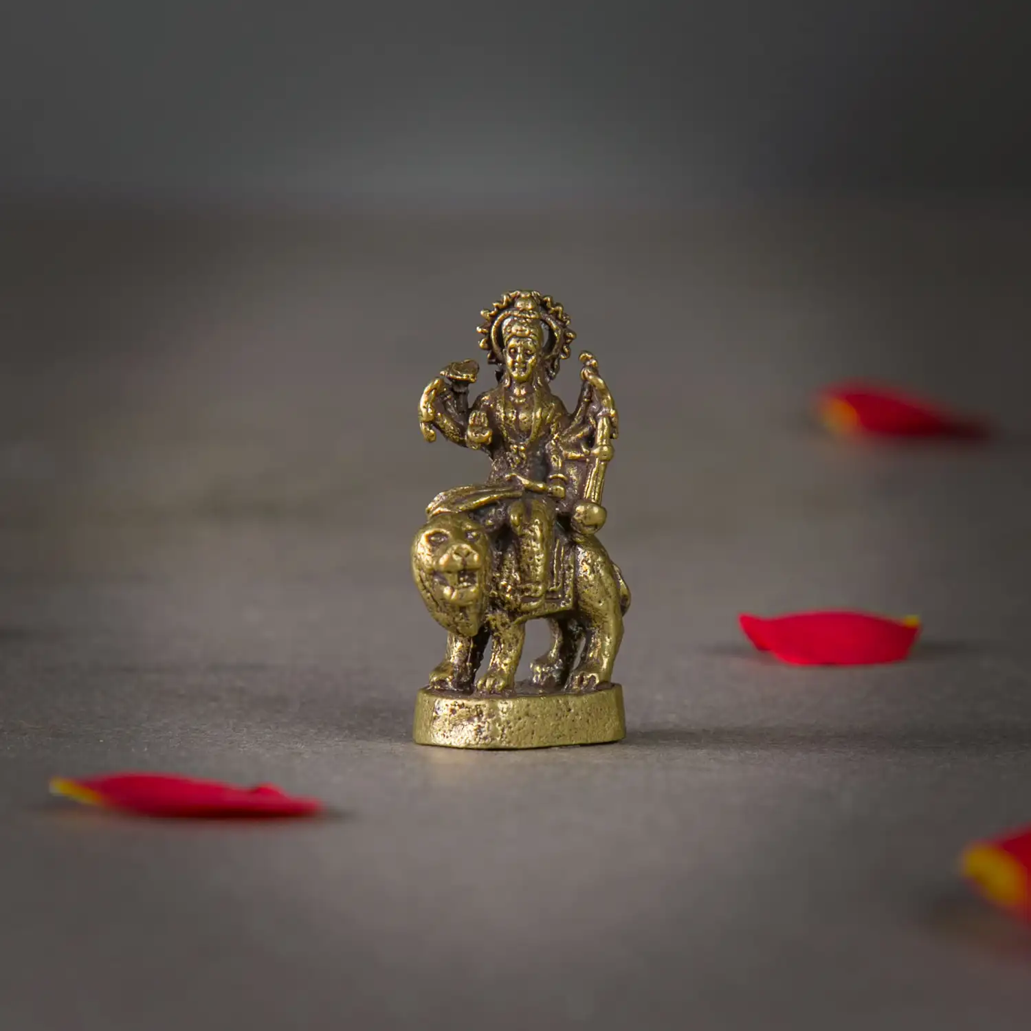 1 inch Brass Lion Durga idol - image 1