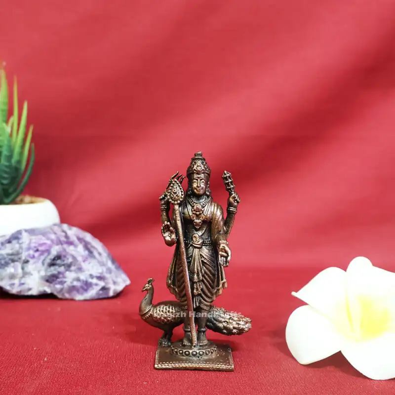 3.5 inches Copper Lord Murugan Idol - image 1